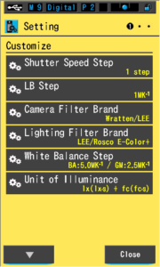 Sekonic C-800 menu